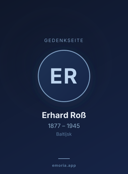Gedenkportrait von Erhard Roß