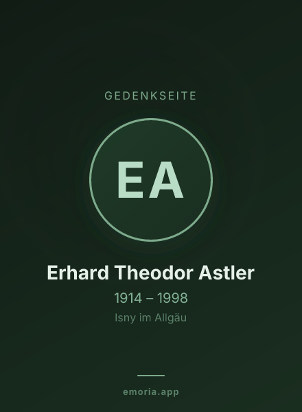 Gedenkportrait von Erhard Theodor Astler