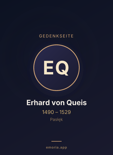 Gedenkportrait von Erhard von Queis
