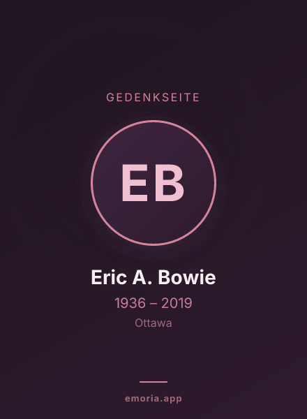 Gedenkportrait von Eric A. Bowie