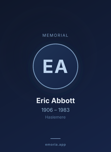 Memorial portrait of Eric Abbott
