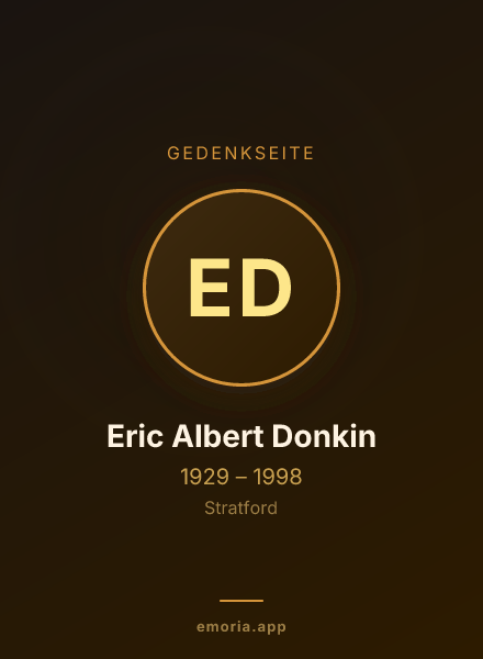 Gedenkportrait von Eric Albert Donkin