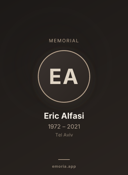 Memorial portrait of Eric Alfasi