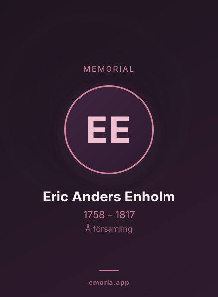 Memorial portrait of Eric Anders Enholm