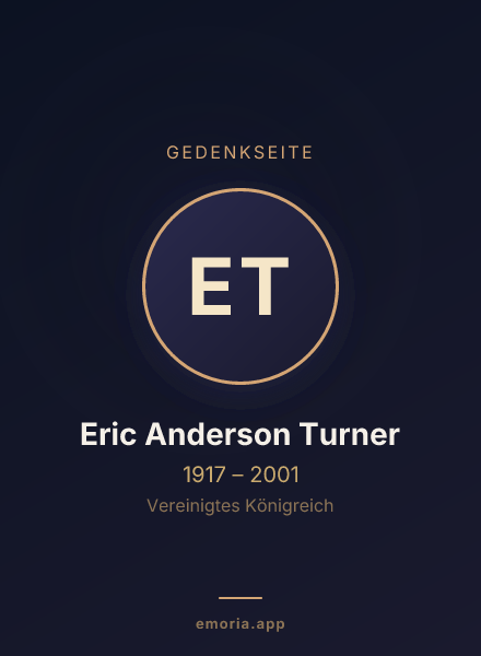 Gedenkportrait von Eric Anderson Turner