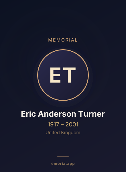 Memorial portrait of Eric Anderson Turner