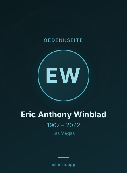 Gedenkportrait von Eric Anthony Winblad