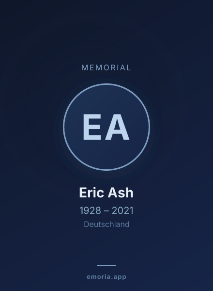 Memorial portrait of Eric Ash