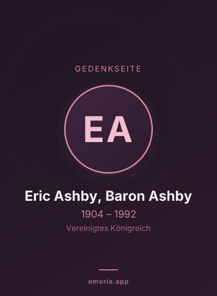 Gedenkportrait von Eric Ashby, Baron Ashby