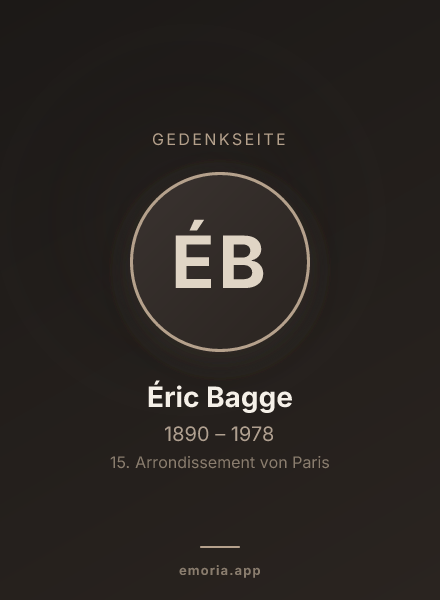 Gedenkportrait von Éric Bagge