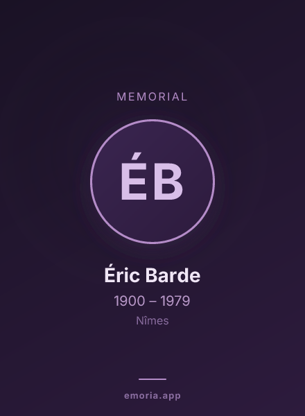 Memorial portrait of Éric Barde