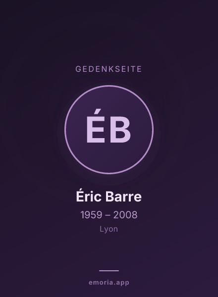 Gedenkportrait von Éric Barre