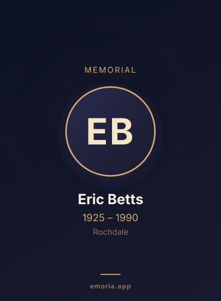 Memorial portrait of Eric Betts