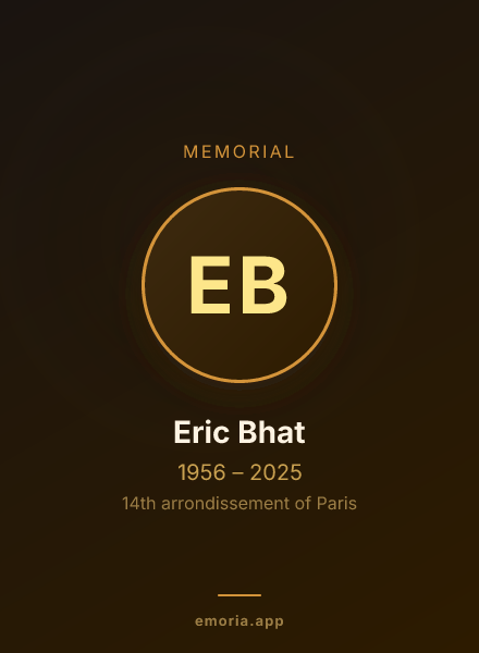 Memorial portrait of Eric Bhat
