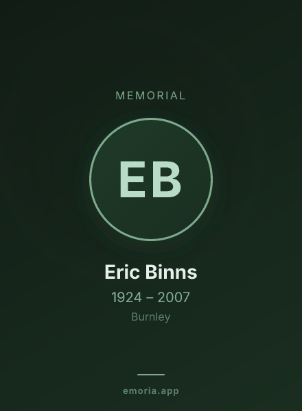Memorial portrait of Eric Binns