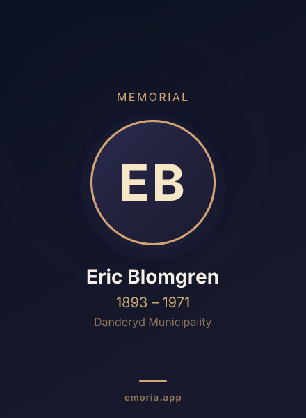Memorial portrait of Eric Blomgren