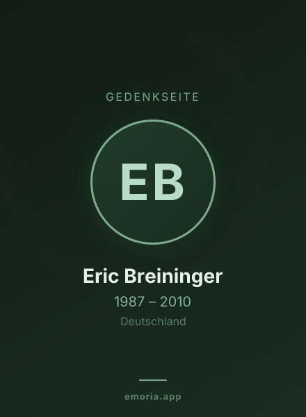 Gedenkportrait von Eric Breininger