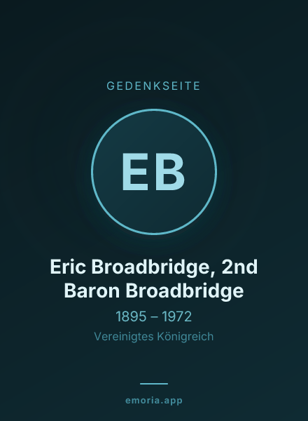 Gedenkportrait von Eric Broadbridge, 2nd Baron Broadbridge