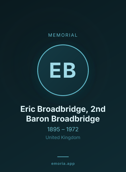 Memorial portrait of Eric Broadbridge, 2nd Baron Broadbridge