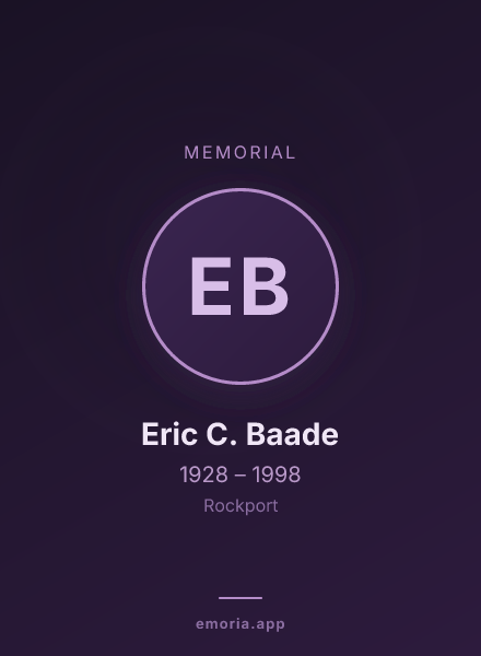 Memorial portrait of Eric C. Baade