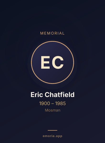 Memorial portrait of Eric Chatfield