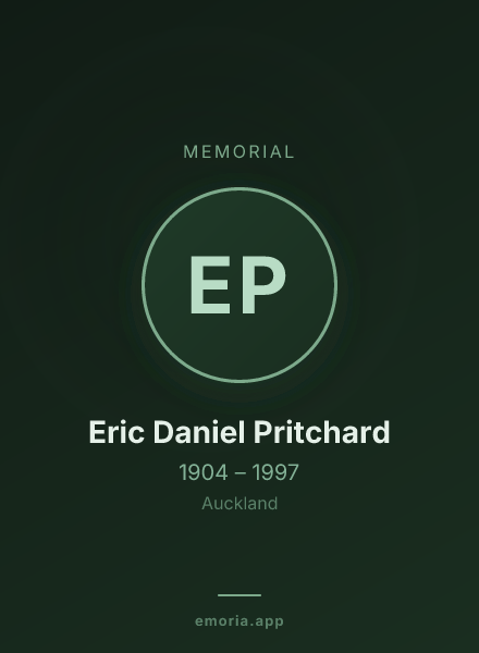 Memorial portrait of Eric Daniel Pritchard