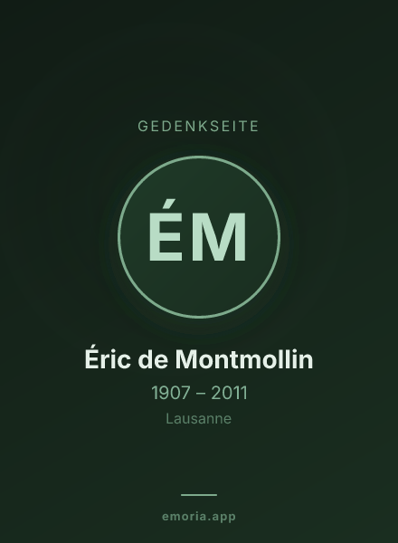 Gedenkportrait von Éric de Montmollin