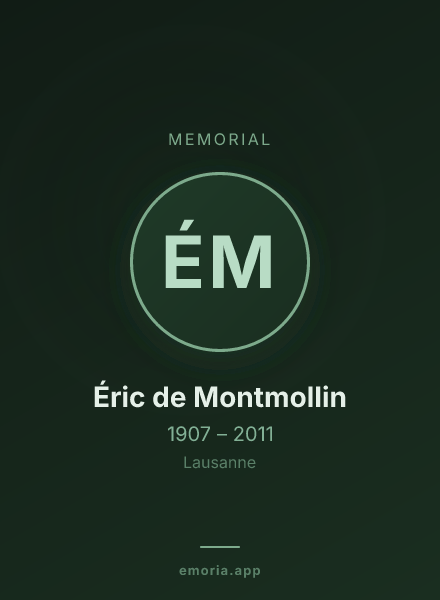 Memorial portrait of Éric de Montmollin