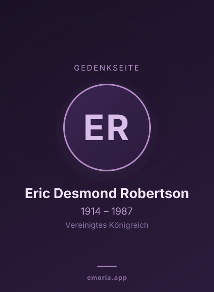Gedenkportrait von Eric Desmond Robertson