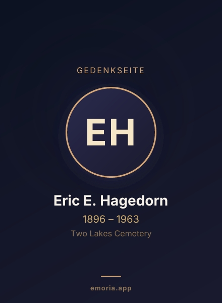 Gedenkportrait von Eric E. Hagedorn