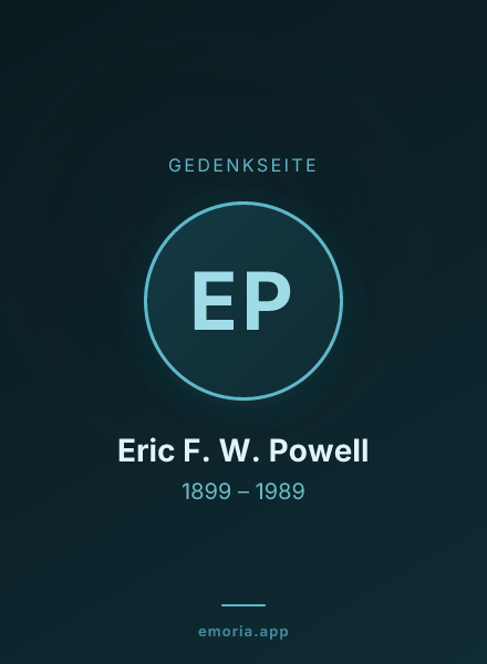 Gedenkportrait von Eric F. W. Powell