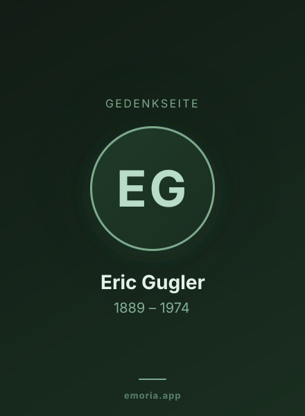 Gedenkportrait von Eric Gugler