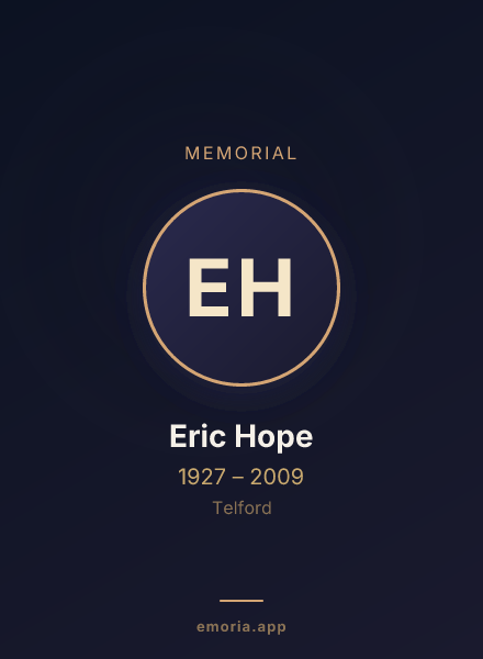 Memorial portrait of Eric Hope