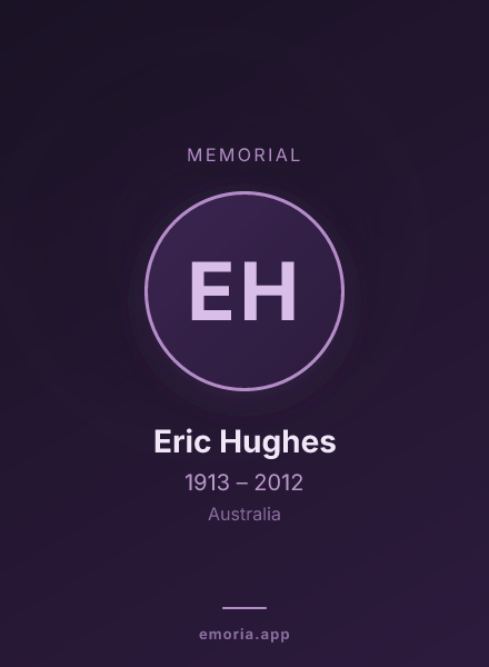 Memorial portrait of Eric Hughes