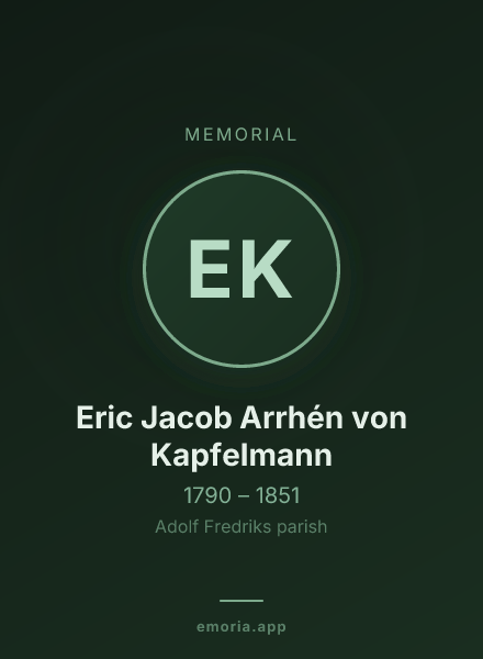Memorial portrait of Eric Jacob Arrhén von Kapfelmann