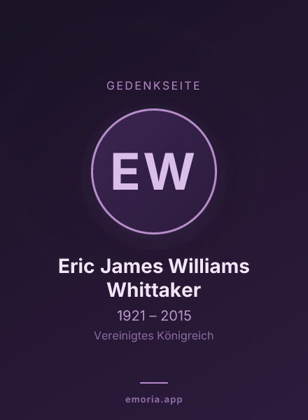 Gedenkportrait von Eric James Williams Whittaker