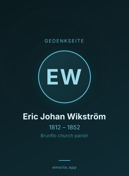Gedenkportrait von Eric Johan Wikström