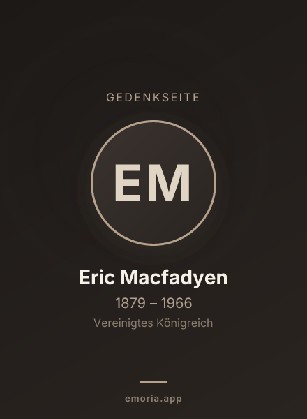 Gedenkportrait von Eric Macfadyen