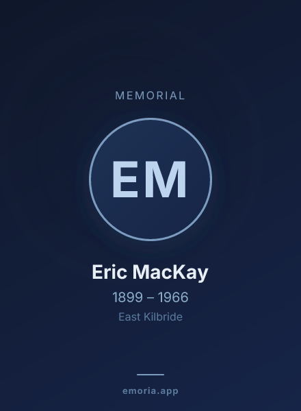 Memorial portrait of Eric MacKay