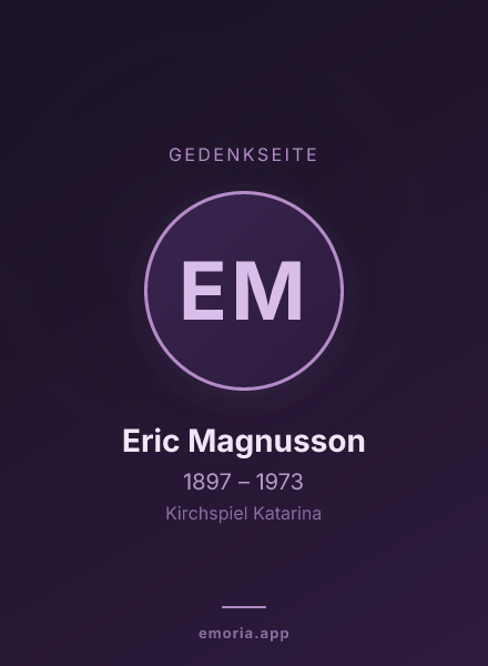 Gedenkportrait von Eric Magnusson