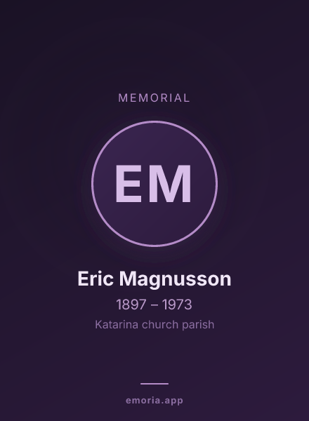 Memorial portrait of Eric Magnusson