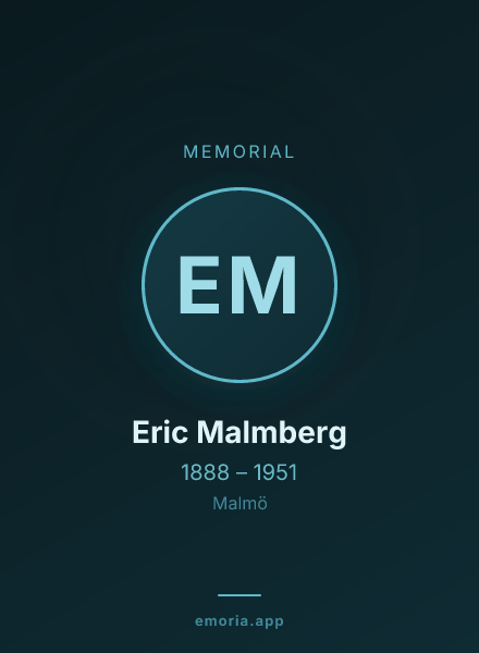 Memorial portrait of Eric Malmberg