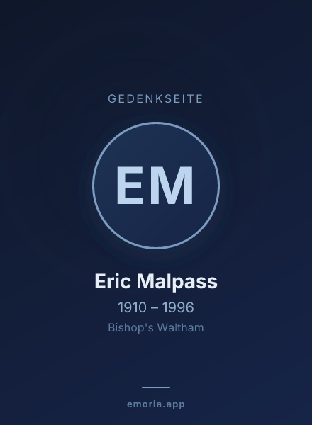 Gedenkportrait von Eric Malpass