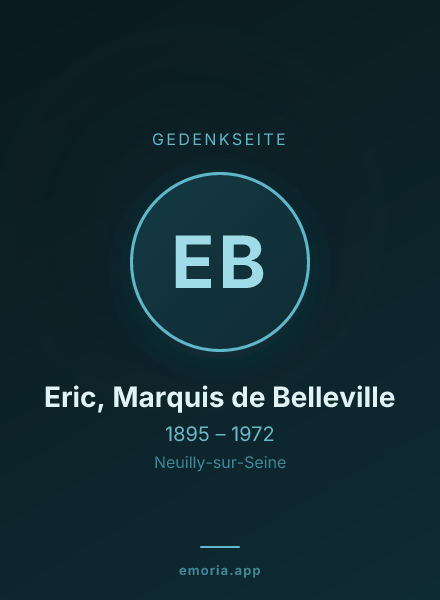Gedenkportrait von Eric, Marquis de Belleville