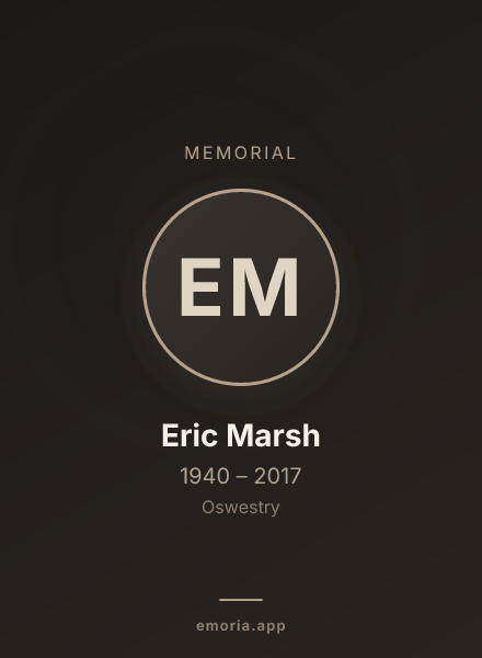 Memorial portrait of Eric Marsh