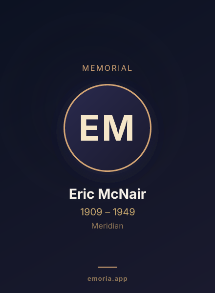 Memorial portrait of Eric McNair