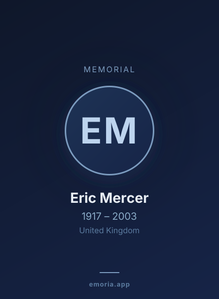 Memorial portrait of Eric Mercer