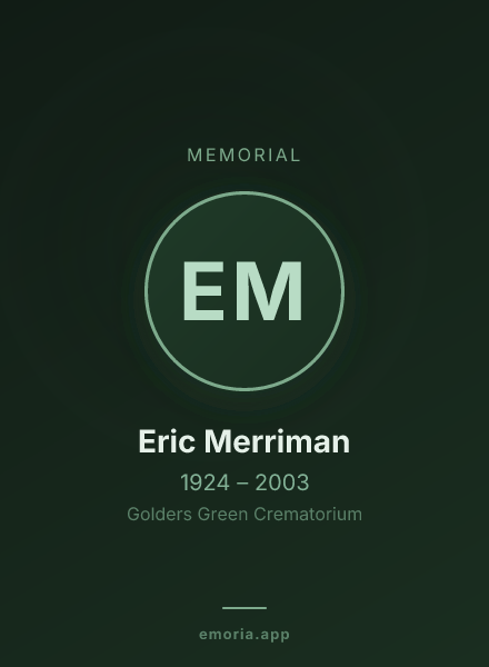 Memorial portrait of Eric Merriman