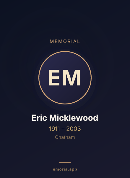 Memorial portrait of Eric Micklewood