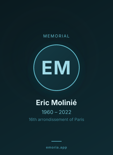 Memorial portrait of Eric Molinié
